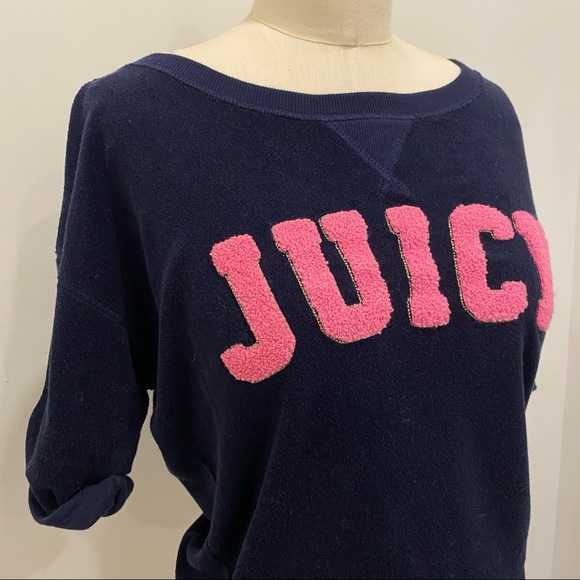 Juicy Couture Navy Terry Crewneck Short Sleeve - Picture 2 of 5